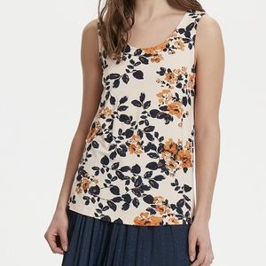 ICHI IHLISA Knit Tank Top in Floral Bisque Prints